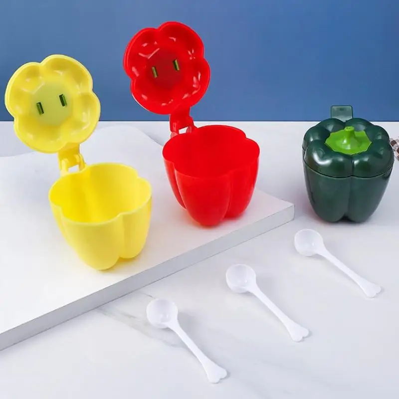 Chili Shape Seasoning Box 3pcs Set Plastic Handle Splicing Practical Storage for Home Chefs Kitchen Use 2026
