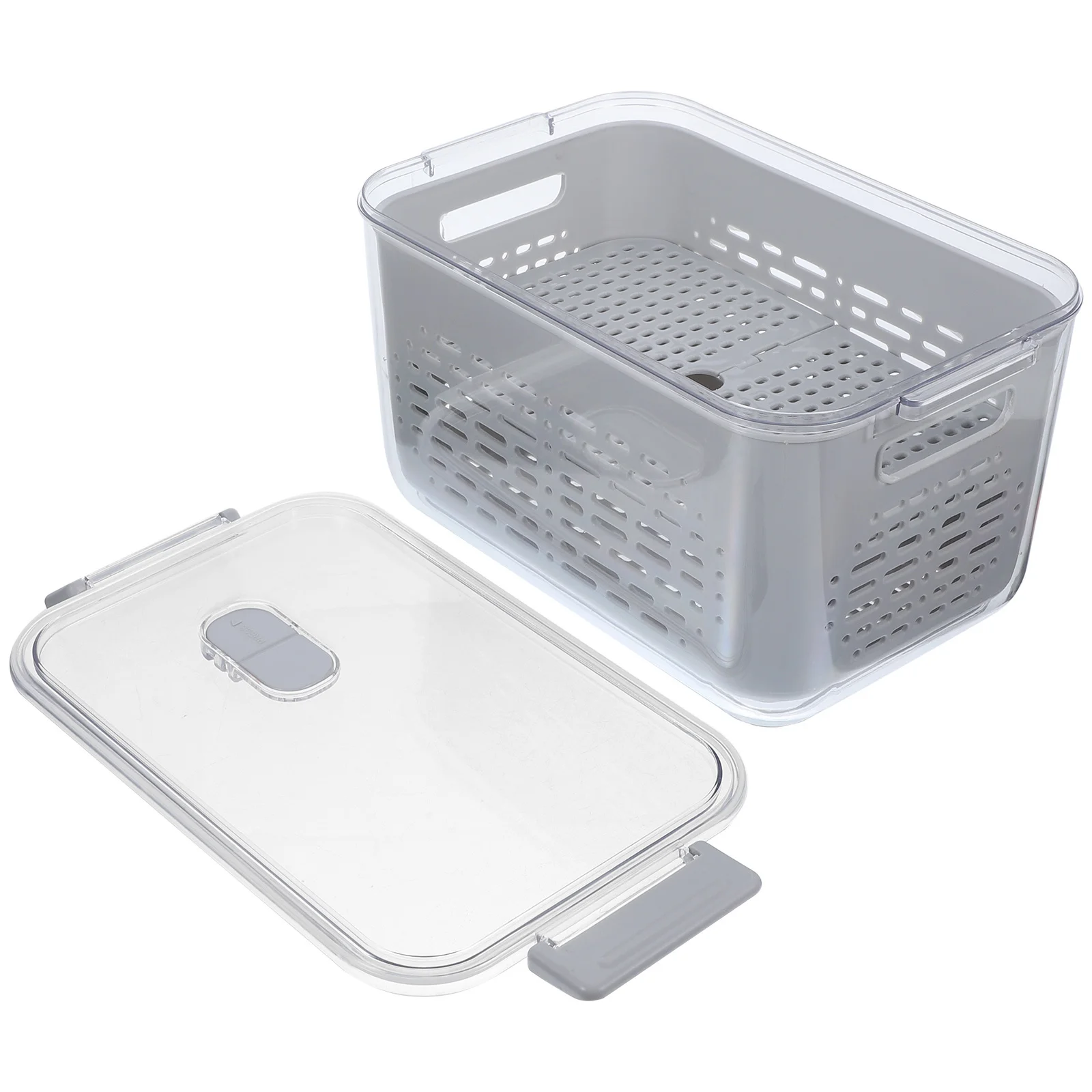 

Draining Basket Fridge Storage Container with Colander Design for Organized Fruit Vegetable Preservation Keep Fresh Clear View