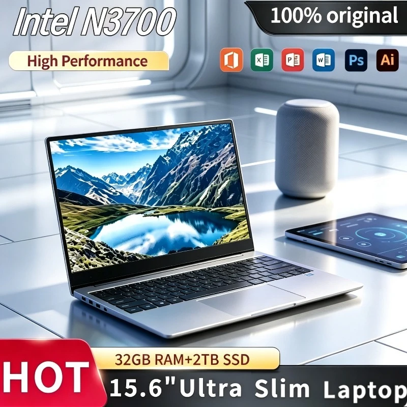 New Intel N3700 15.6 Inch Laptop 1.6GHz Base 2.4GHz Turbo 16GB RAM 2TB SSD Ultra Slim Gaming Pro High Performance Unit Plus