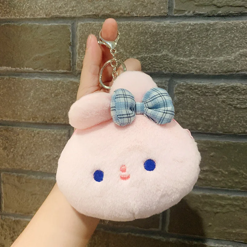 Creative Mini Plush Rabbit Coin Purse Children's Cute Small Bag Charm Storage Bag Schoolbag Charm Keychain Gifts For Girls