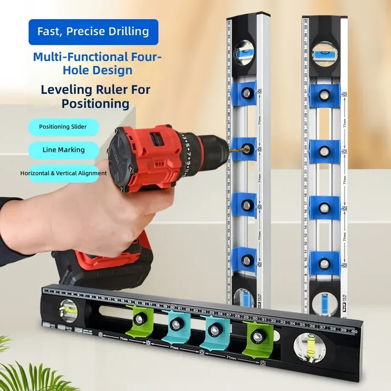 Level Ruler Open Hole Positioning Multi-functional Measuring Tool High Precision Home Improvement DIY Construction
