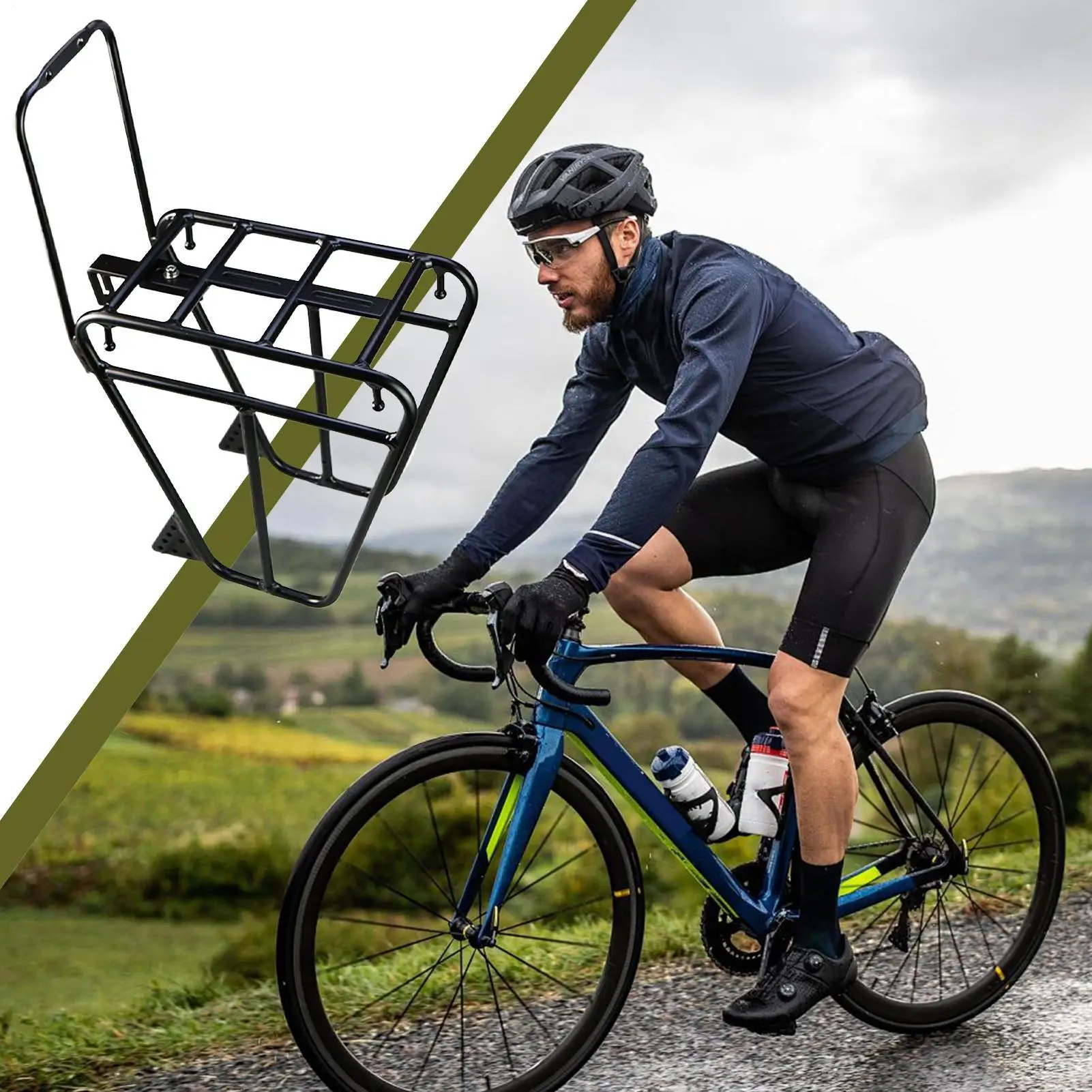 الجبهة دراجة الرف دراجة البضائع رفوف تحميل تحمل الدراجة الناقل حقيبة قوس سبائك الألومنيوم دراجة الجبهة الرف أجزاء الدراجة الجبلية #4