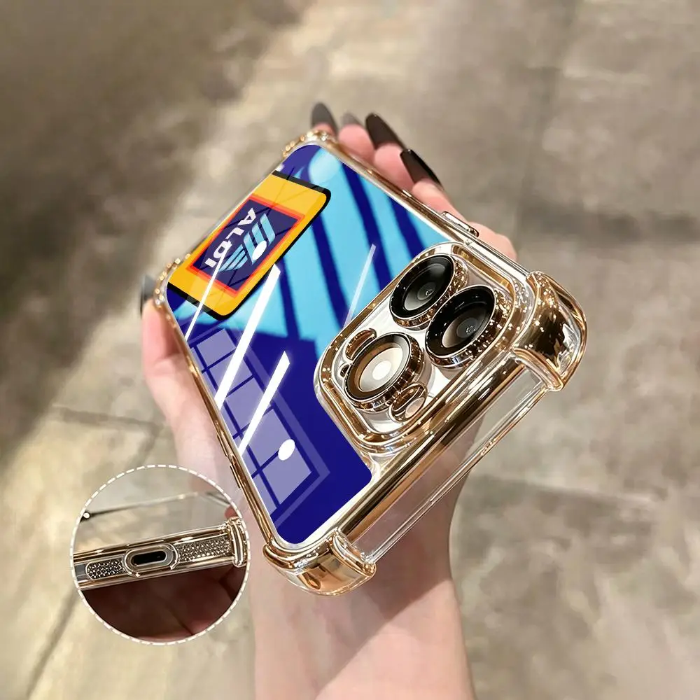 aldi metro Phone Case For iphone 18 17 16 15 14 13 12 11 Pro Max Plus Transparent Electroplated Drop-proof