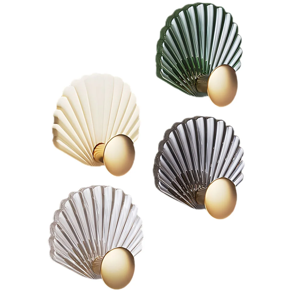 4 Pcs Coats Shell Wall Hook Towel Combination Wall-mounted Hooks Clothes Hanging Rack