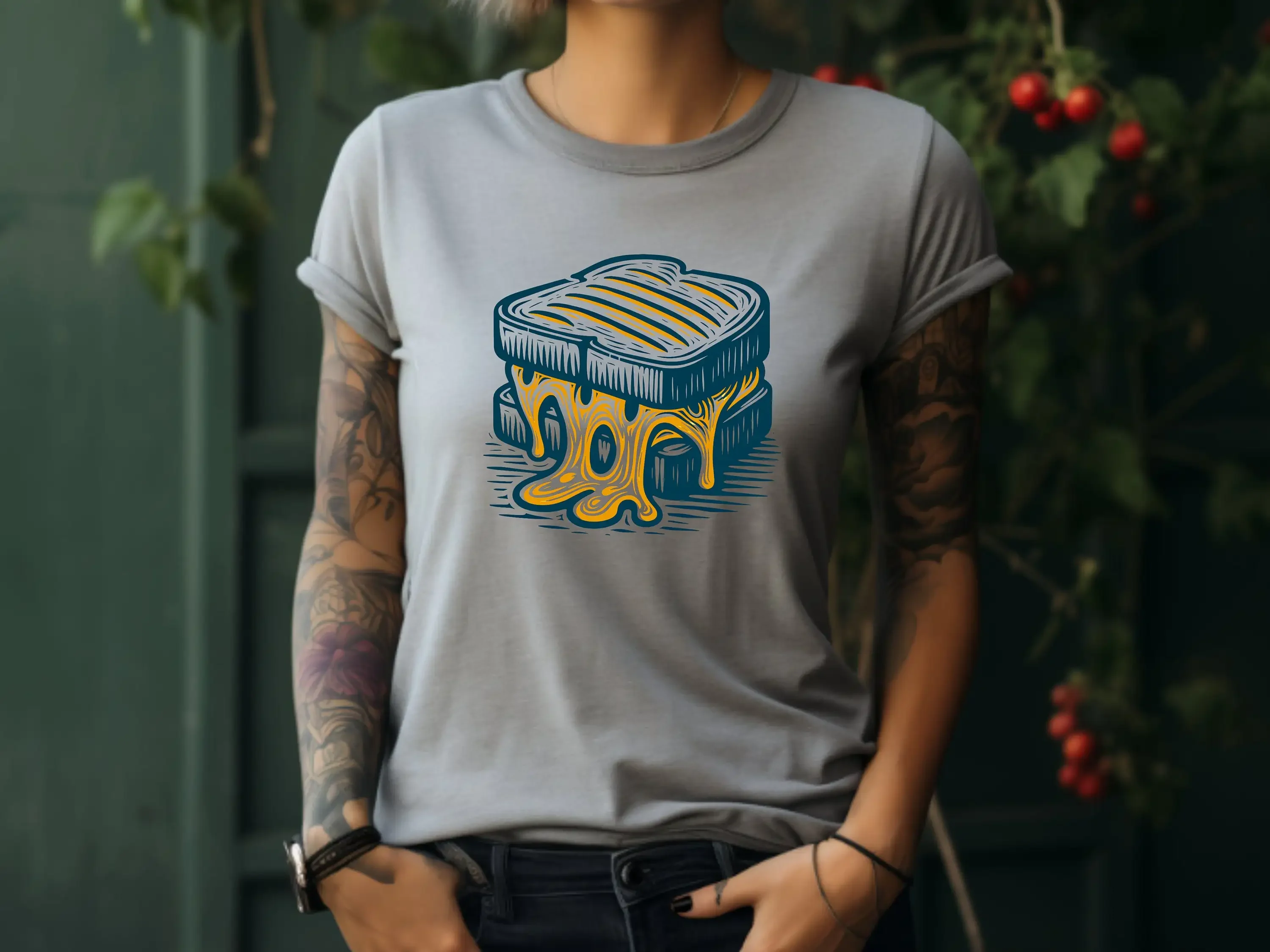 Grilled Cheese T Shirt Lover Sandwich Cheesy Foodie Comfort Food
