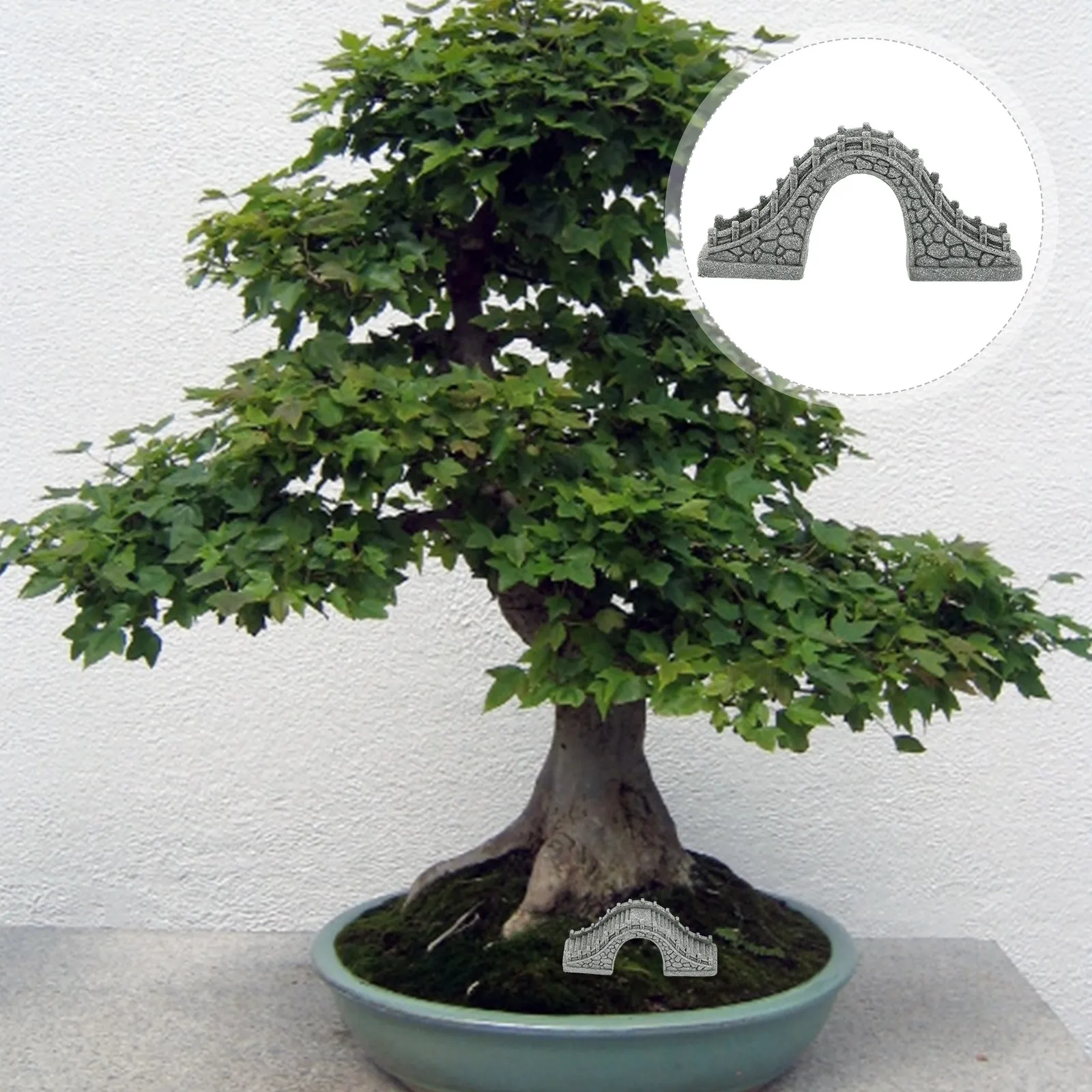 Bonsai Garden Landscape Design - 1Pcs Handcrafted Sandstone Bridge Decor Bright