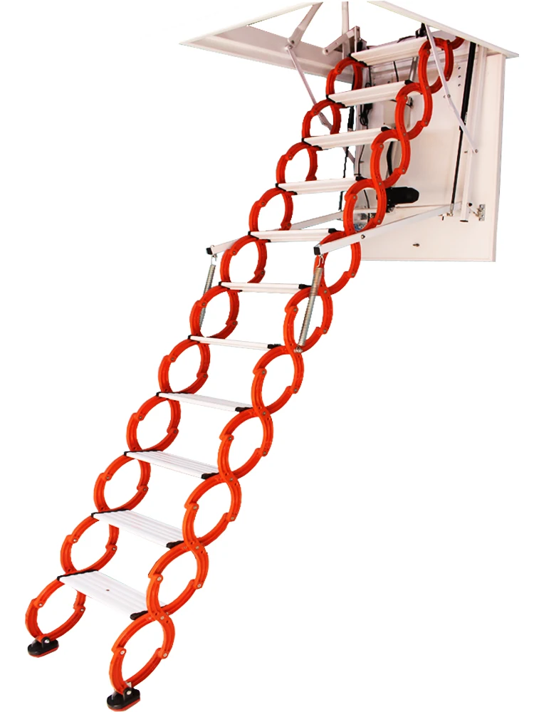 Telescopic staircase loft household electric remote control indoor Internet celebrity duplex contraction folding lifting
