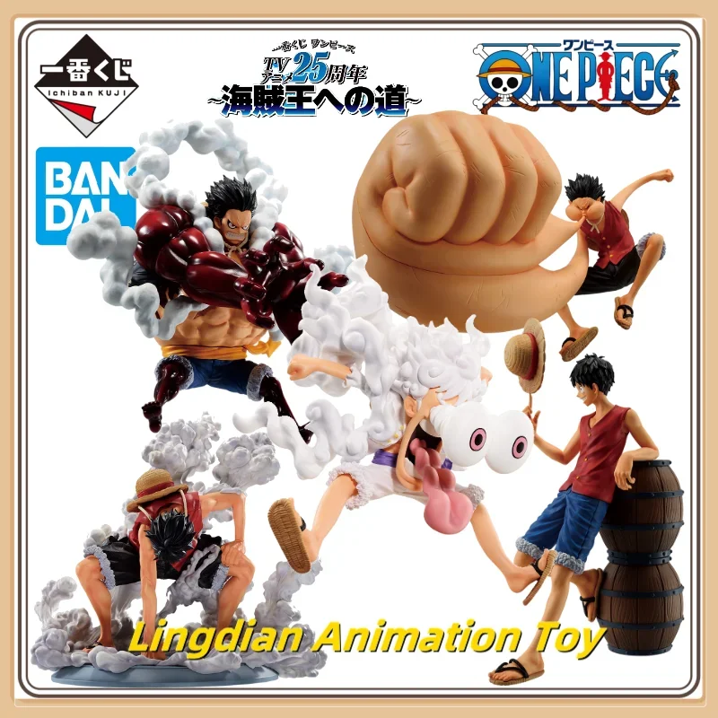 100% Original ICHIBANSHO One Piece TV Animation 25th Anniversary Monkey D. Luffy 1-5 PVC Anime Action Figure Model Toy Gift