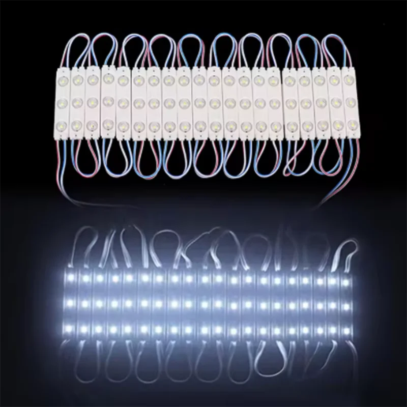 2025 new 100pcs DC12V SMD 3 LED Module Injection Waterproof IP67 Decorative 2835 Hard Strip Bar Light Lamp White Red Green Blue
