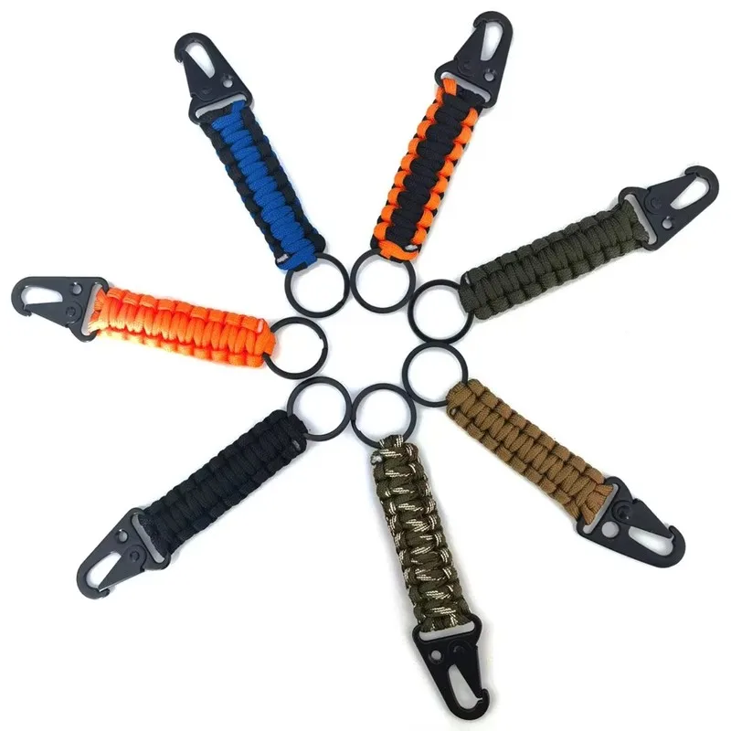 1Pc Woven Keychain With Bottle Opener Outdoor Quick Release Carabiner Camping Hiking Climbing Emergency Use hiking accessories