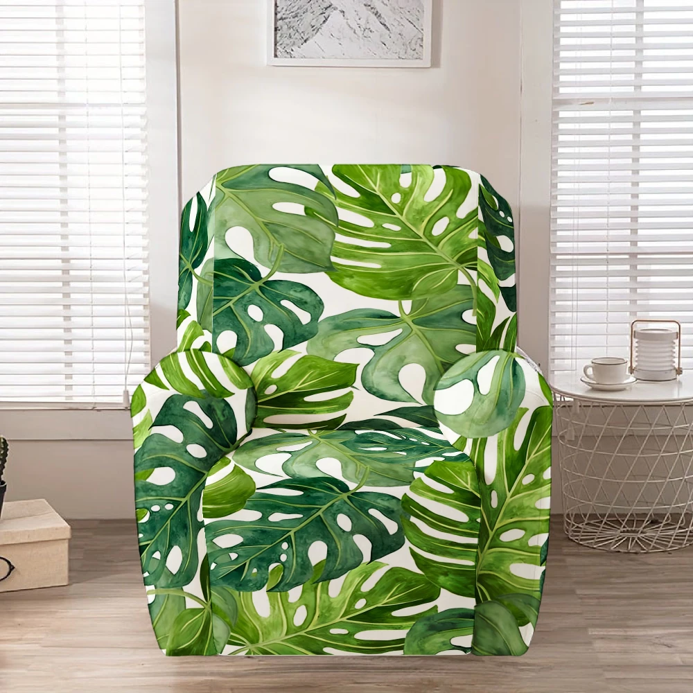 Bezug für Relaxsessel, Tropischer Monstera-Blatt-Druck Stretch-Bezug für Relaxsessel, Dehnbarer Weicher Möbelschutz
