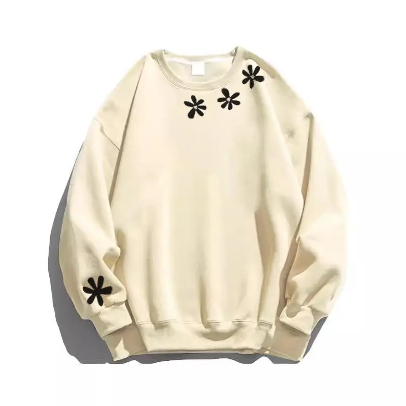 เสื้อสเวตเชิ้ตผ้าฟลีซไม่มีฮู้ดสำหรับผู้หญิง สีตัดกัน สไตล์ฤดูใบไม้ร่วง ระบายอากาศได้ดี ทรงเข้ารูป สไตล์กรันจ์ ดูอ่อนเยาว์  พร้อมริบบิ้นผูกโบว์ แต่งระบาย สีชมพู