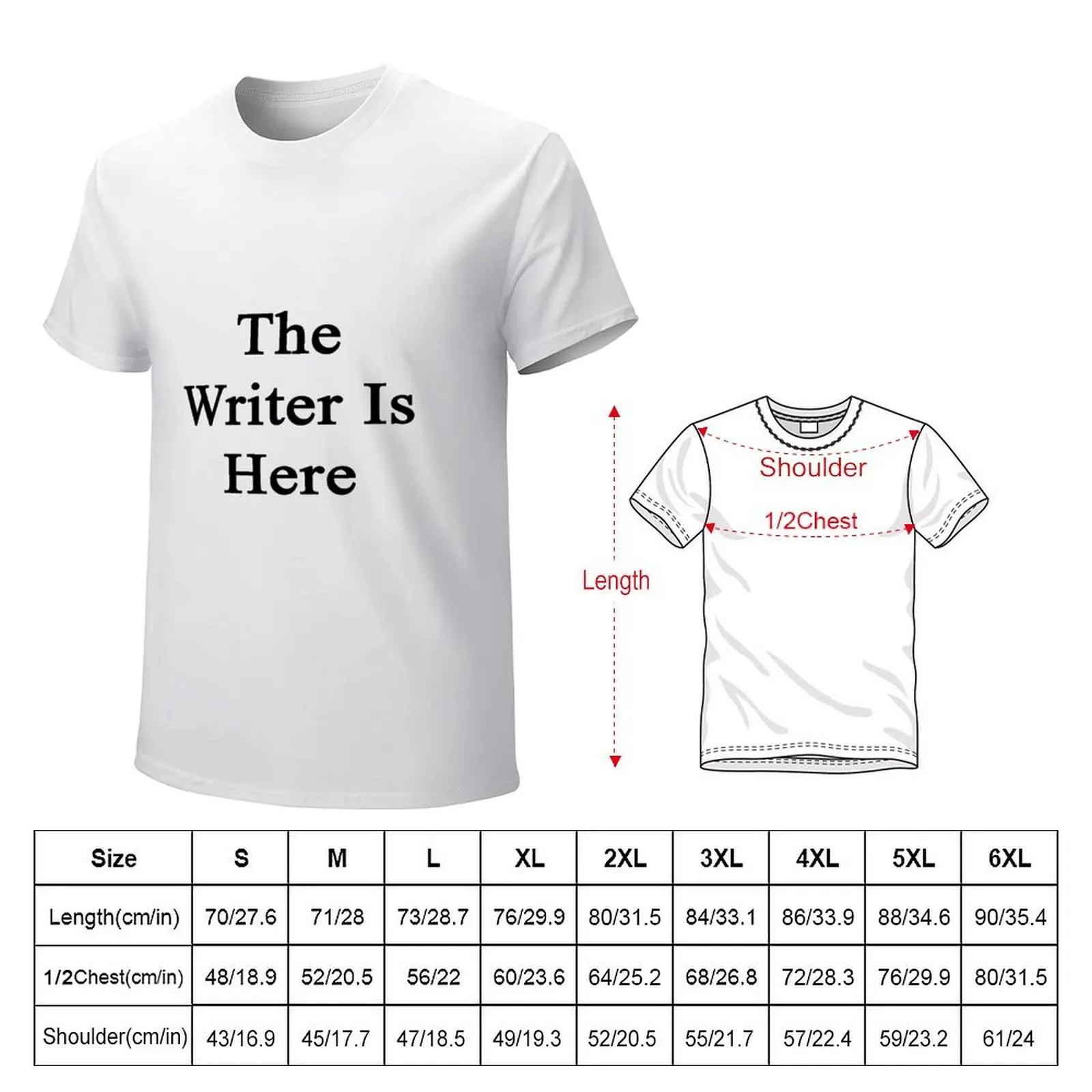 The Writer Is Here T-Shirt Short sleeve tee Aesthetic clothing mens graphic t-shirts pack