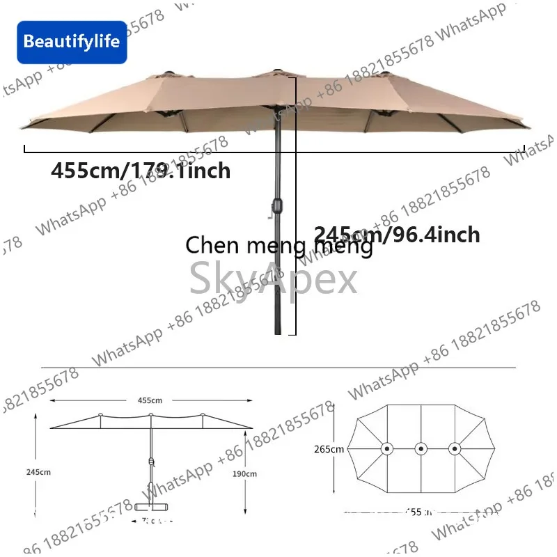 

Большой современный водонепроницаемый ветрозащитный уличный зонт A56 - Премиум-мебель для двора, сада, виллы, крыши, террасы, патио