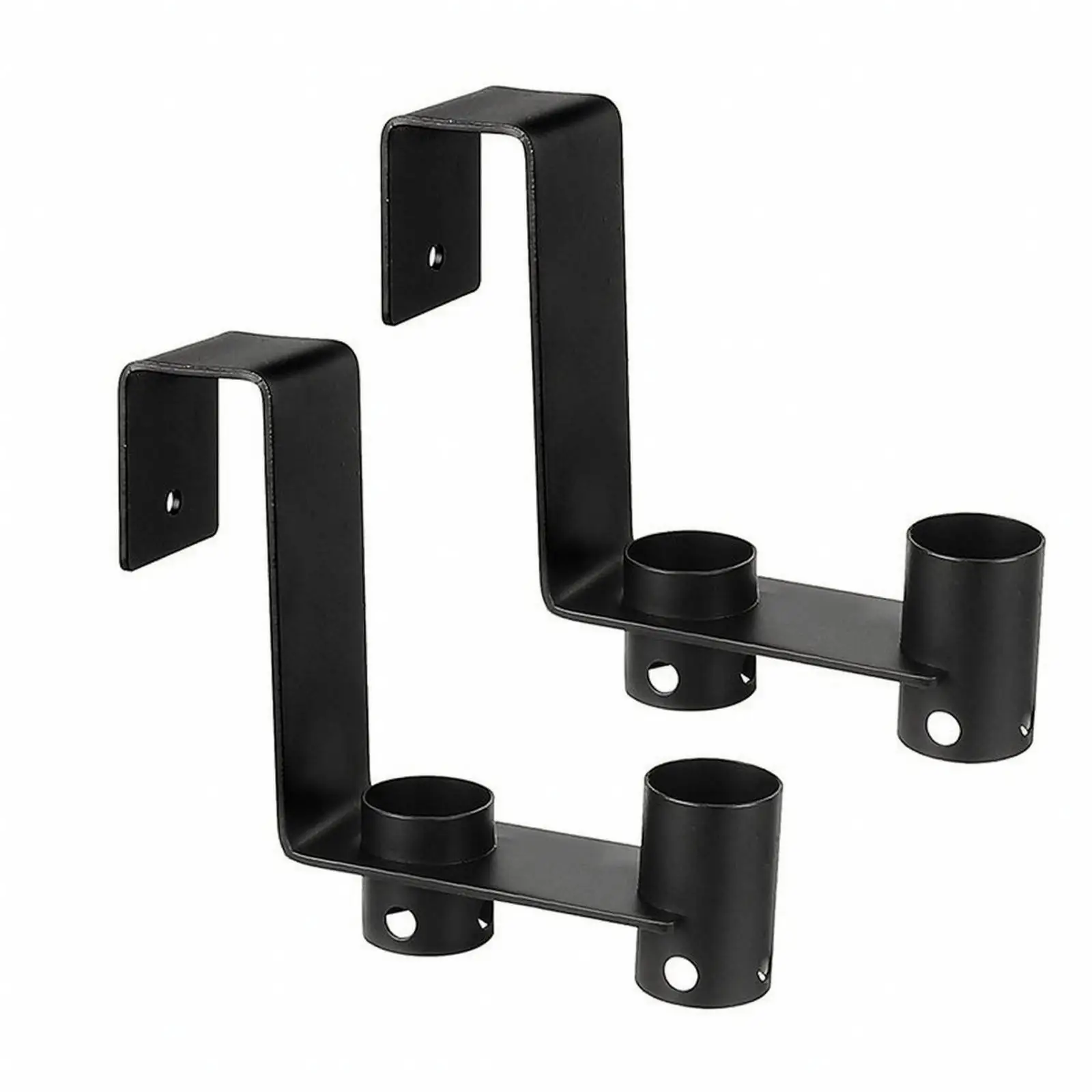 2 Pieces Screwless Pool Tool Holder | Rust-Resistant Powder Coating, Heavy-Duty Steel Construction, Pool Pole Hanger, for Patios