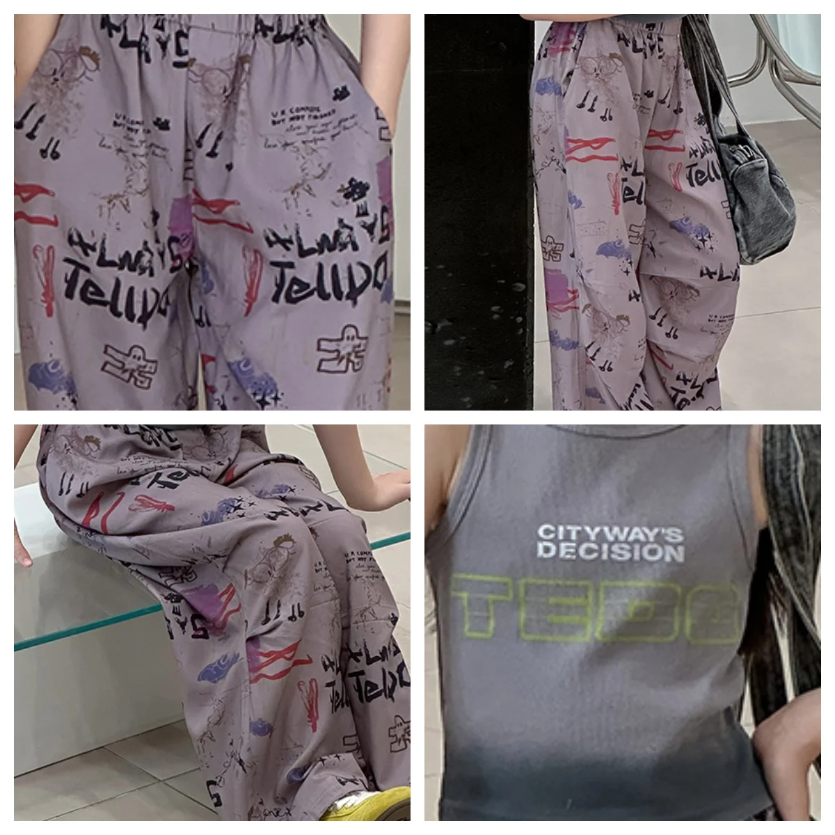 Girls Clothes Set Teen Girls 2-Pcs Suits Vest And Long Paints Sets Sweetheart Suits With Drawing Toddle Casual Sets Size 4-14Y