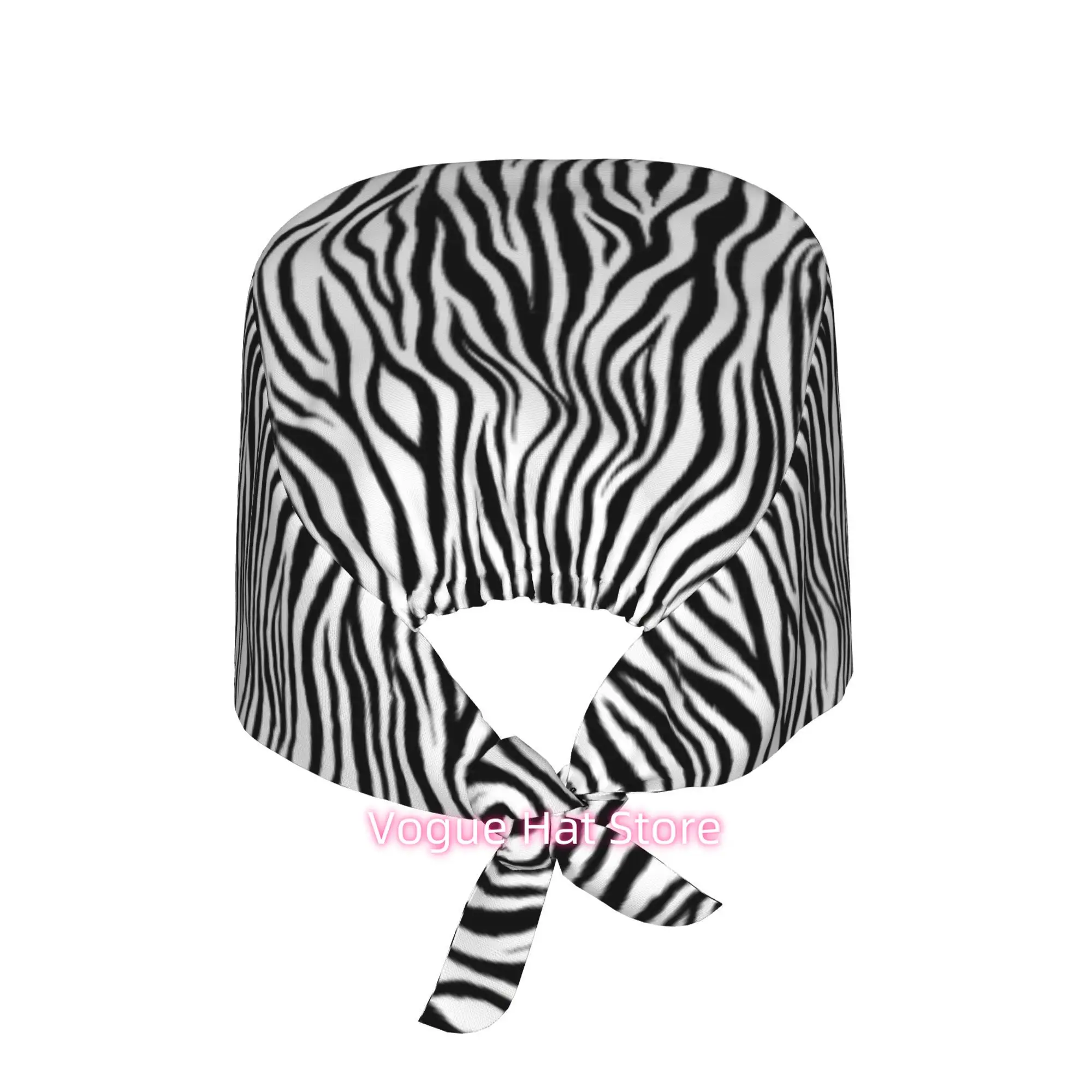 1pc marble pattern Unisex Stylish Printed Work Cap - Lightweight Adjustable Skull Cap Tie-Back Nurse Hat, Dustproof Chef & Cooki