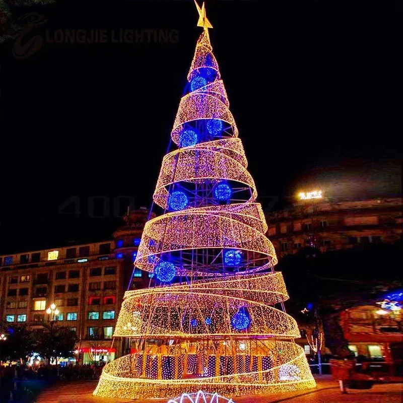 

Huge high quality commercial stands 10ft 20ft 30ft 40ft 50ft 60ft giant programmable led lighting Christmas tree display village