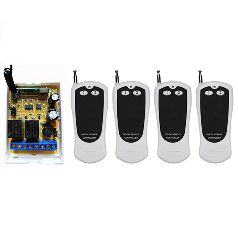 

DC12V DC24V 2CH 500 м дальнего действия RF беспроводной пульт дистанционного управления система передатчик + приемник, 315/433 МГц/лампа/окно