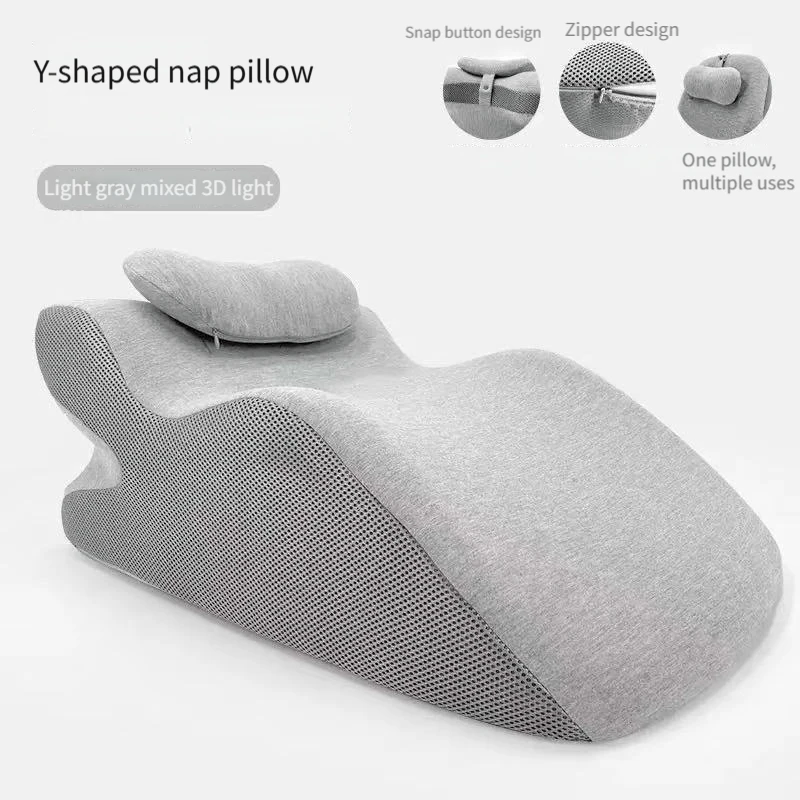 Multi-purpose Y-Shaped Neck Support Nap Pillow, Removable Washable Cover, Office Desk Nap Pillow, Lunch Break Cushion