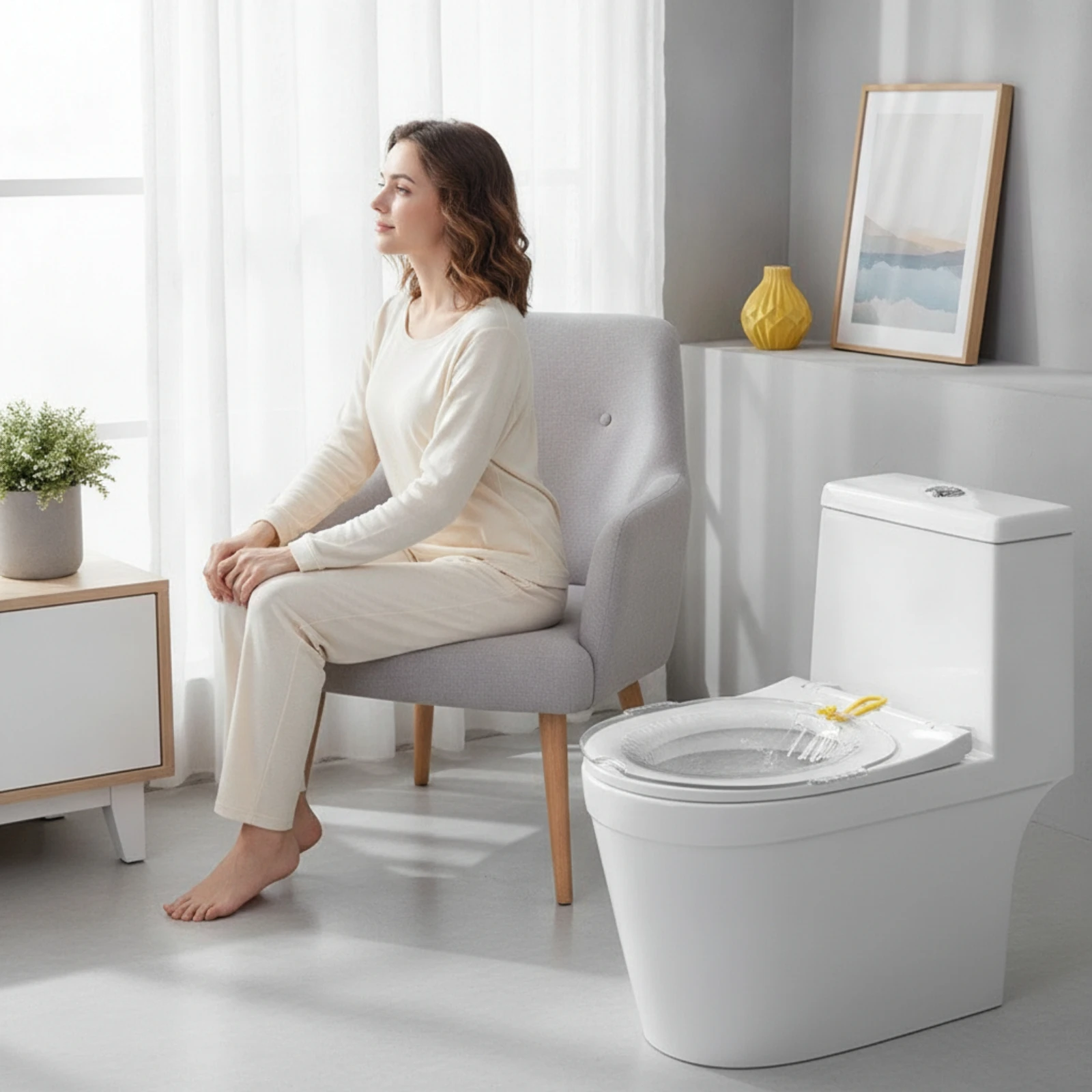 Sitz Bath with Hanging Loop Hygienic Toilet Sitz Bath Universal Fit Washable for Postpartum Mothers, Feminine Hygiene