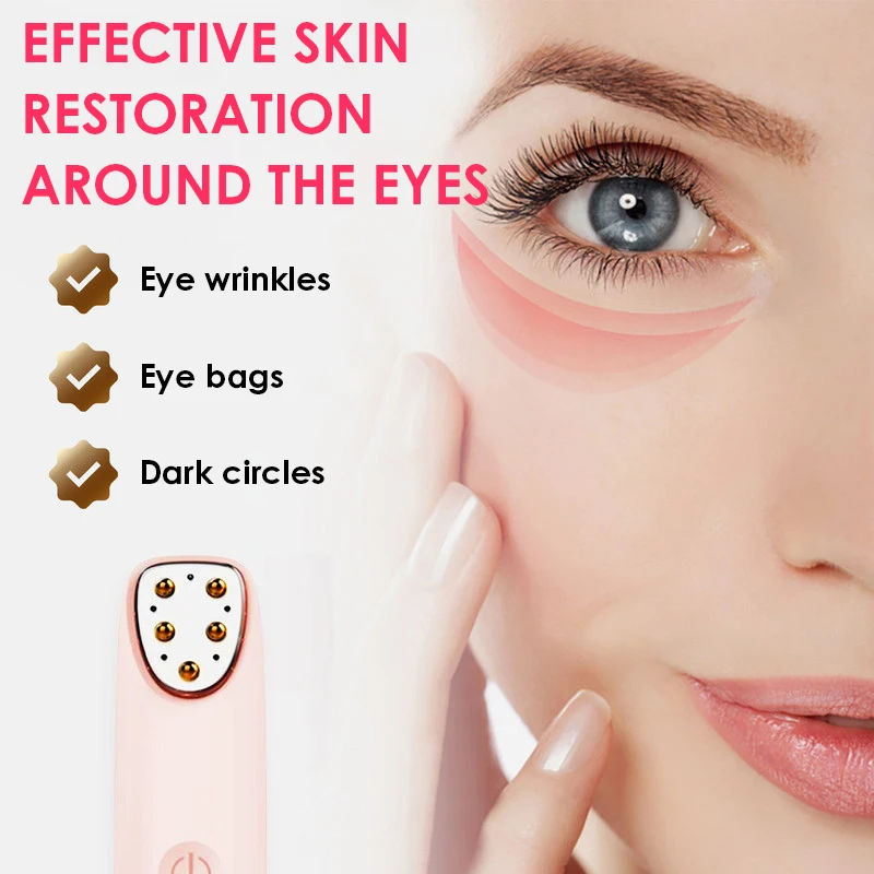 4 in 1 눈 마사지기 얼굴 LED 레드 라이트 테라피 완드 눈가 피로 완화 다크서클 눈가 붓기 스킨케어 뷰티 케어 기기