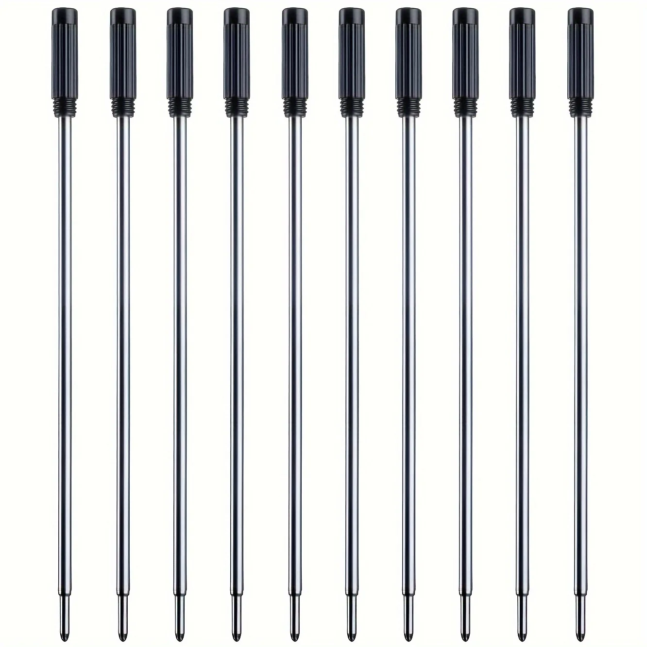 4.5-inch universal ballpoint pen refill, black/ink refill (10 pack), replaceable refill, 1mm medium tip