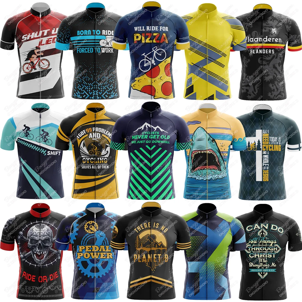 17 New Styles V7 Summer Cycling Jersey For Men Short Sleeve Reflective MTB Maillot Downhill Pro Team Mountain Bicycle Clothing