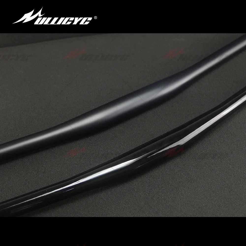 Manillar de Bicicleta de Montaña XC de Fibra de Carbono Completa en Negro Mate, Reforzado 9 ° Manillar Plano para Carreras Todoterreno 580-740mm