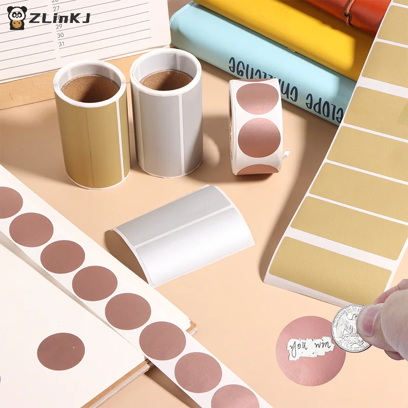 ▶300Pcs/Roll Scratch Off Stickers Labels Secret Code Cover Stickers Self-Adhesive Sticker Activity Card Scratch-off Stickers