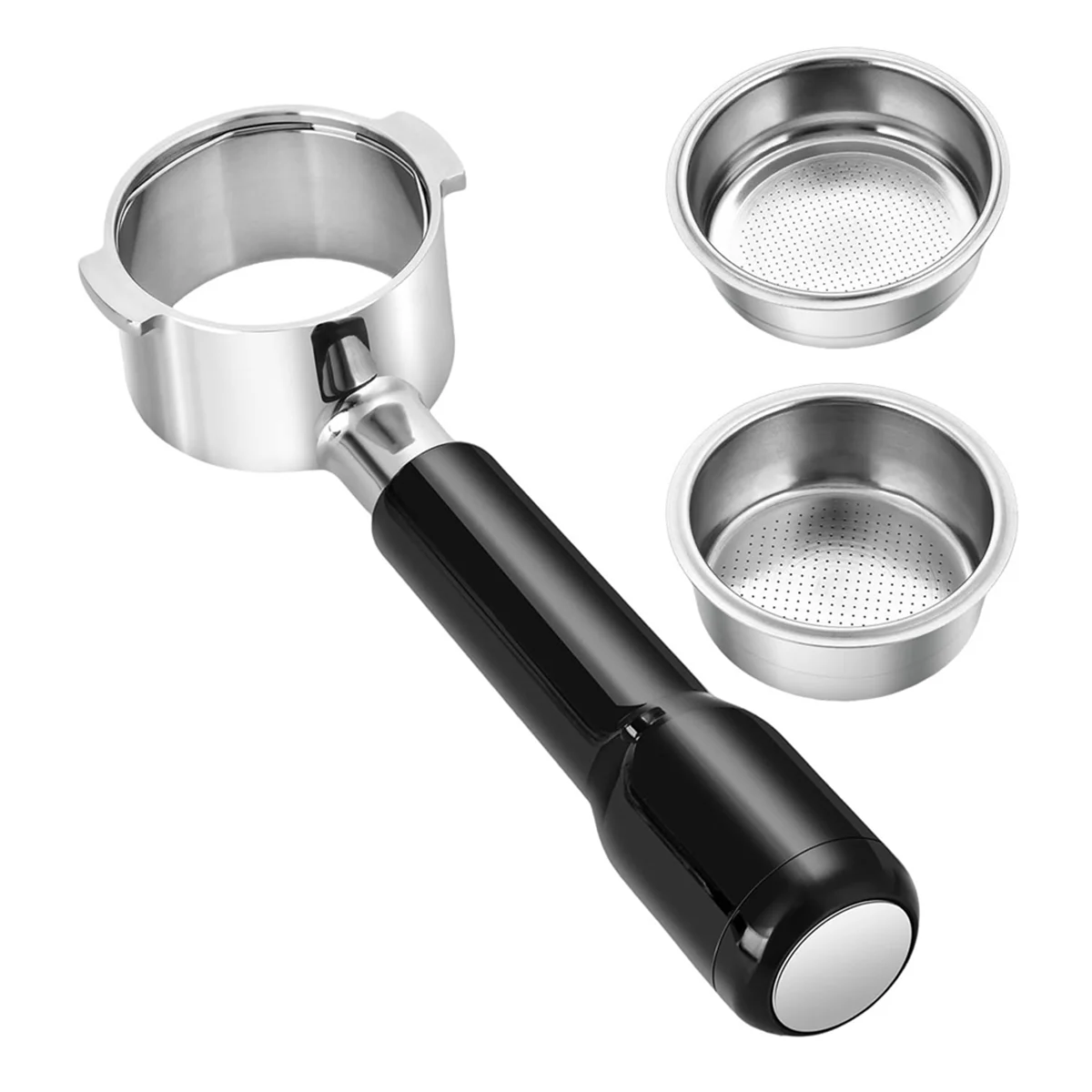 Portafiltro sin fondo de 51mm con 2 cestas de filtro para Delonghi ECO310 / ECP35.31/ECP3631, portafiltro desnudo sin fondo