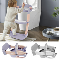 Foldable Baby Potty Training Seat Anti-slip Baby Pot Seat With Adjustable Step Stool Ladder Toddler Kid Toilet bathroom supplies