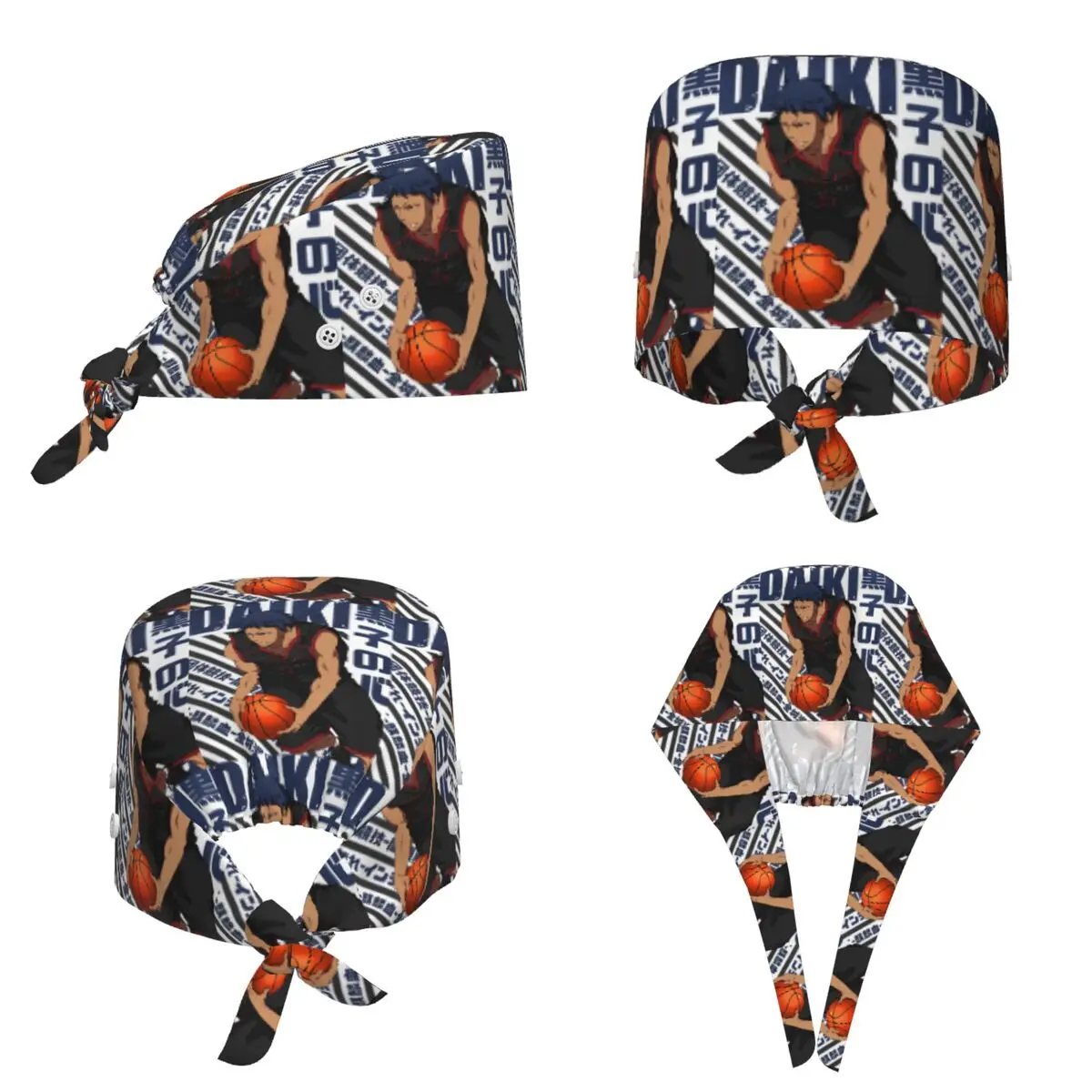 Harajuku Basketball Kuroko No Basket Basuke Kaijo Scrub Hat Doctor Working Surgical Cap Unisex Adjustable Nursing Caps Dentist