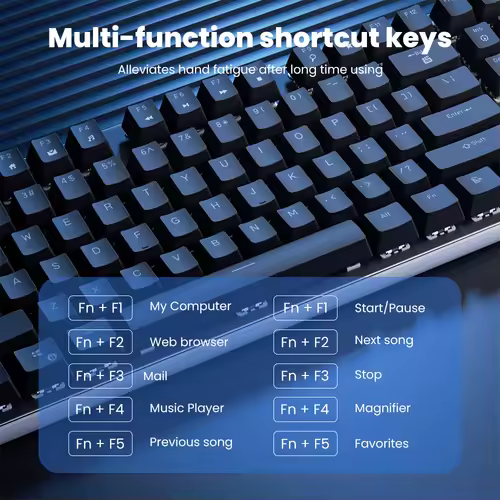 RK ROYAL KLUDGE RK918 Brazilian Portuguese Mechanical Keyboard 108 Keys RGB Backlight Gaming Keyboards with Side Lamp Hand Rest - Image 4