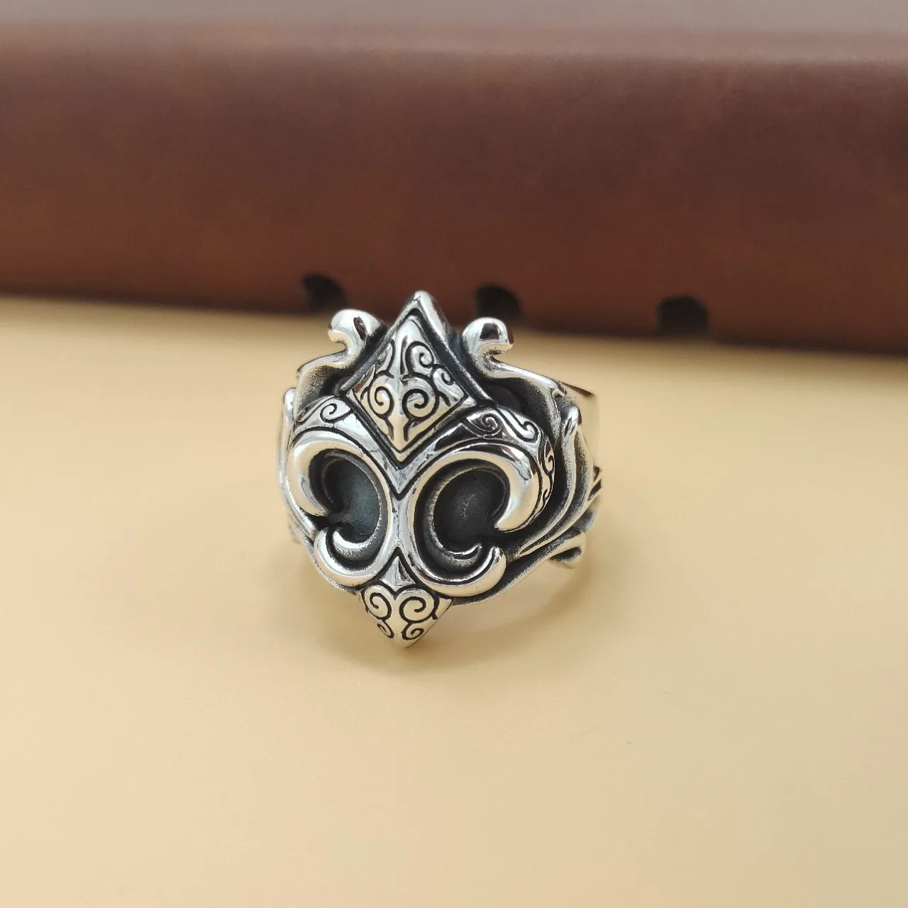 Sailor anchor army flower seiko open ring men thai silver retro trendy hip hop finger ring punk style