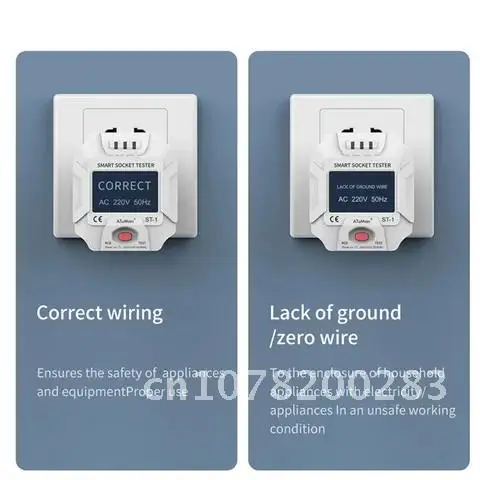 2021 DUKA AtuMan Outlet Socket Tester 90-250V Smart Digital Display LCD Circuit Polarity Detector Wall Plug Open Circuit Finder