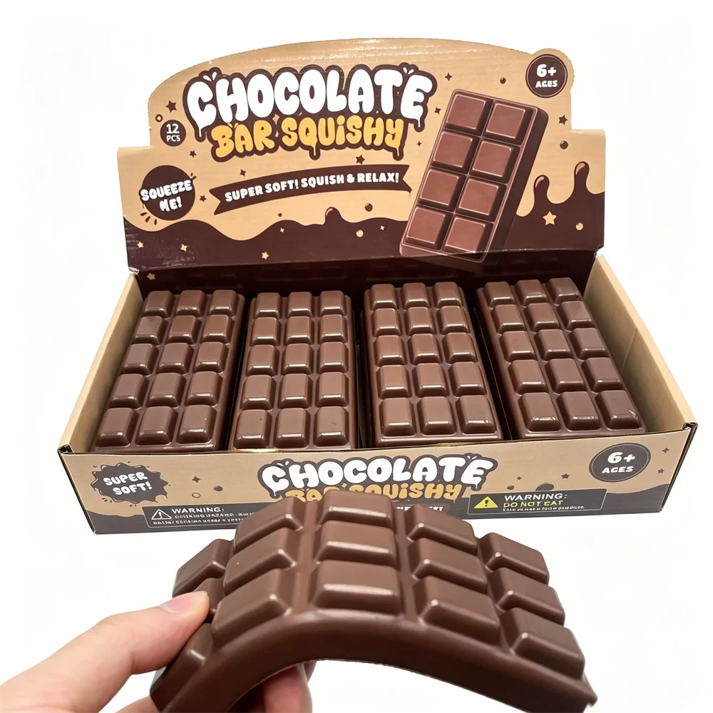1PCS Simulated Chocolate Squishy Squeeze Toy PU Soft Slow Rebound Fidget Toys Stress Relief Sensory Squeeze Toys