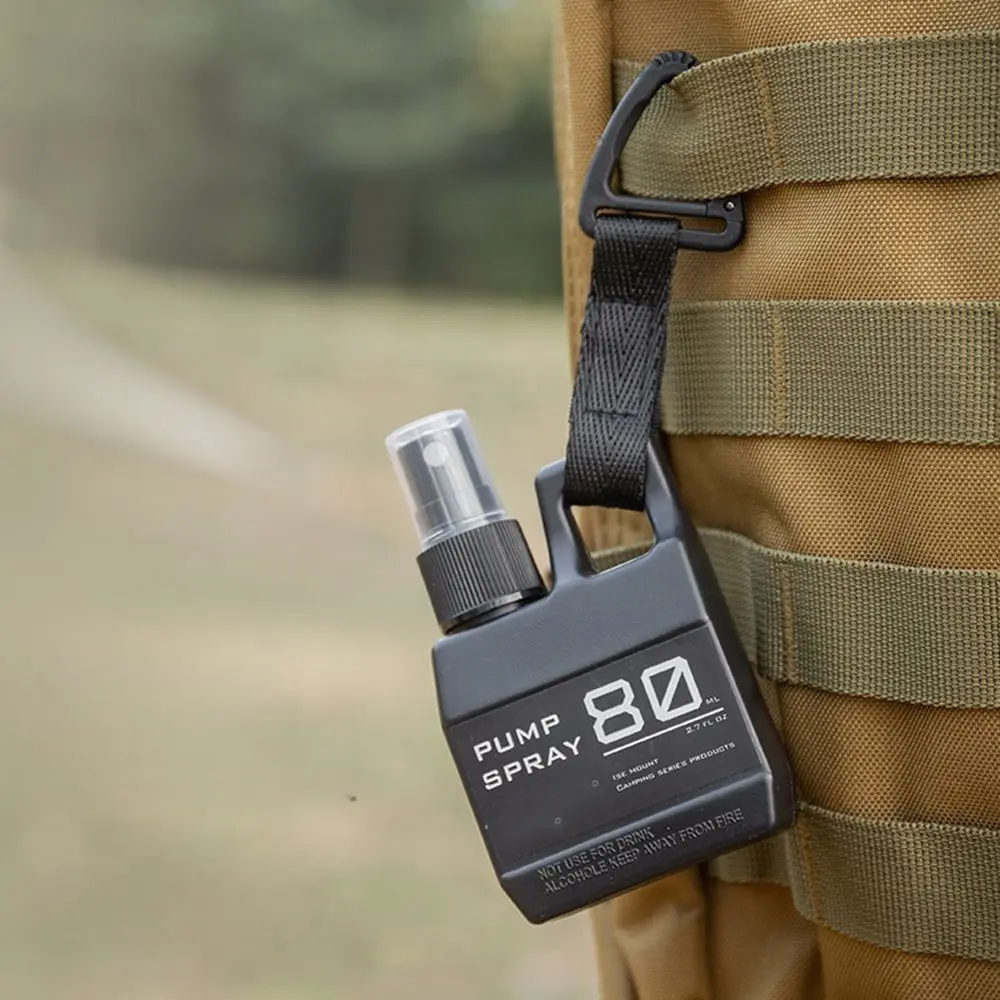 80ml Pump Spray Bottle Portable Empty Cosmetic Containers with Buckle Alcohol Perfume Refillable For Outdoor Camping Hiking