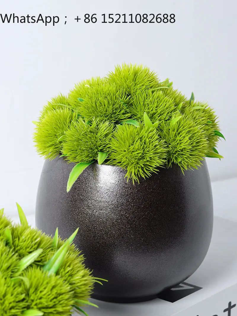 SCY New Chinese Simulation Flower Art Green Plant Potted Plant Ornament Sales Negotiation Table Living Room Hotel Ornament