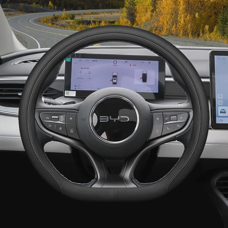 

For BYD Seal 06 GT Seal 06 DMI Sealion 07 EV 05 DM-i Universal Car Steering Wheel Cover Car Interior Accessories Genuine Leather