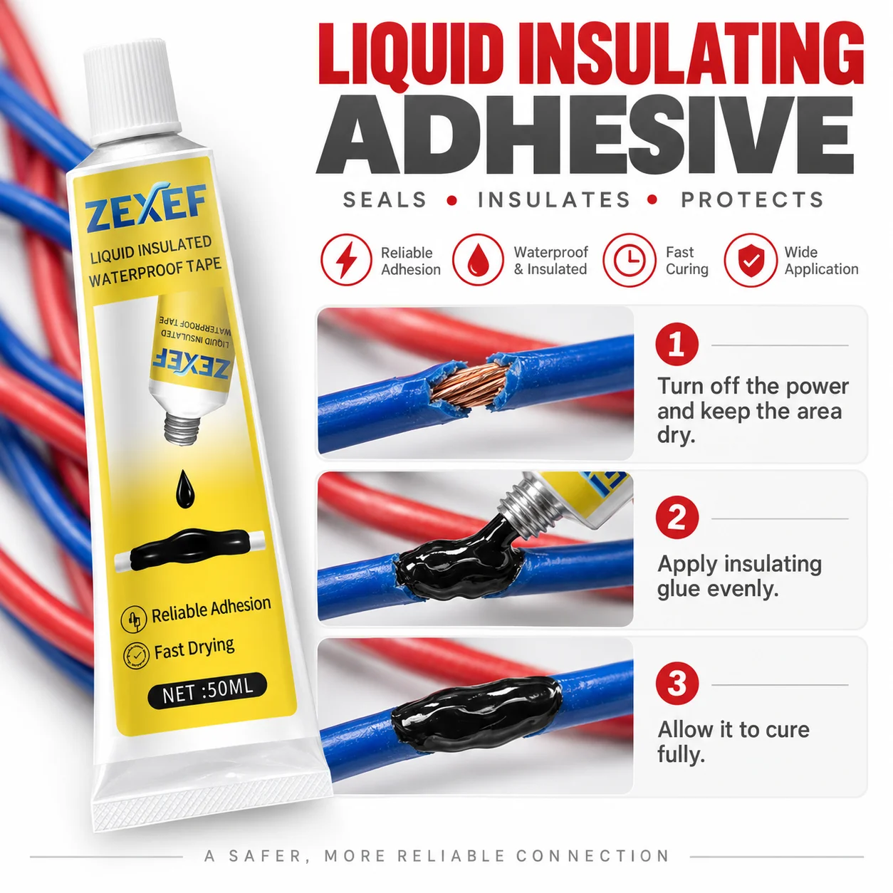 Waterproof Electrical Tape Liquid Epoxy for Casting Gasket Sealant Fix Floor Injection Kit Repair Rubber Wire Insulating a Cable