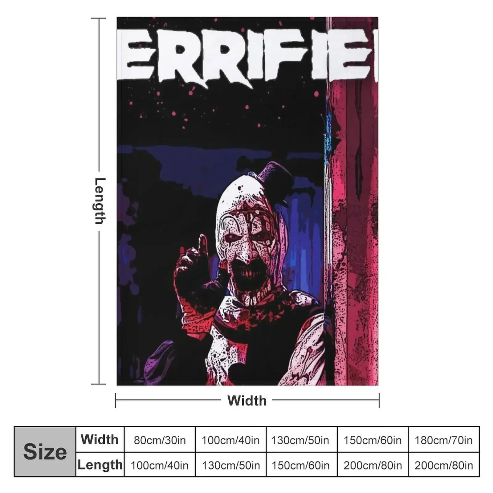Terrifier Throw Blanket couch cozy soft plush fuzzy picnic outdoor blanket