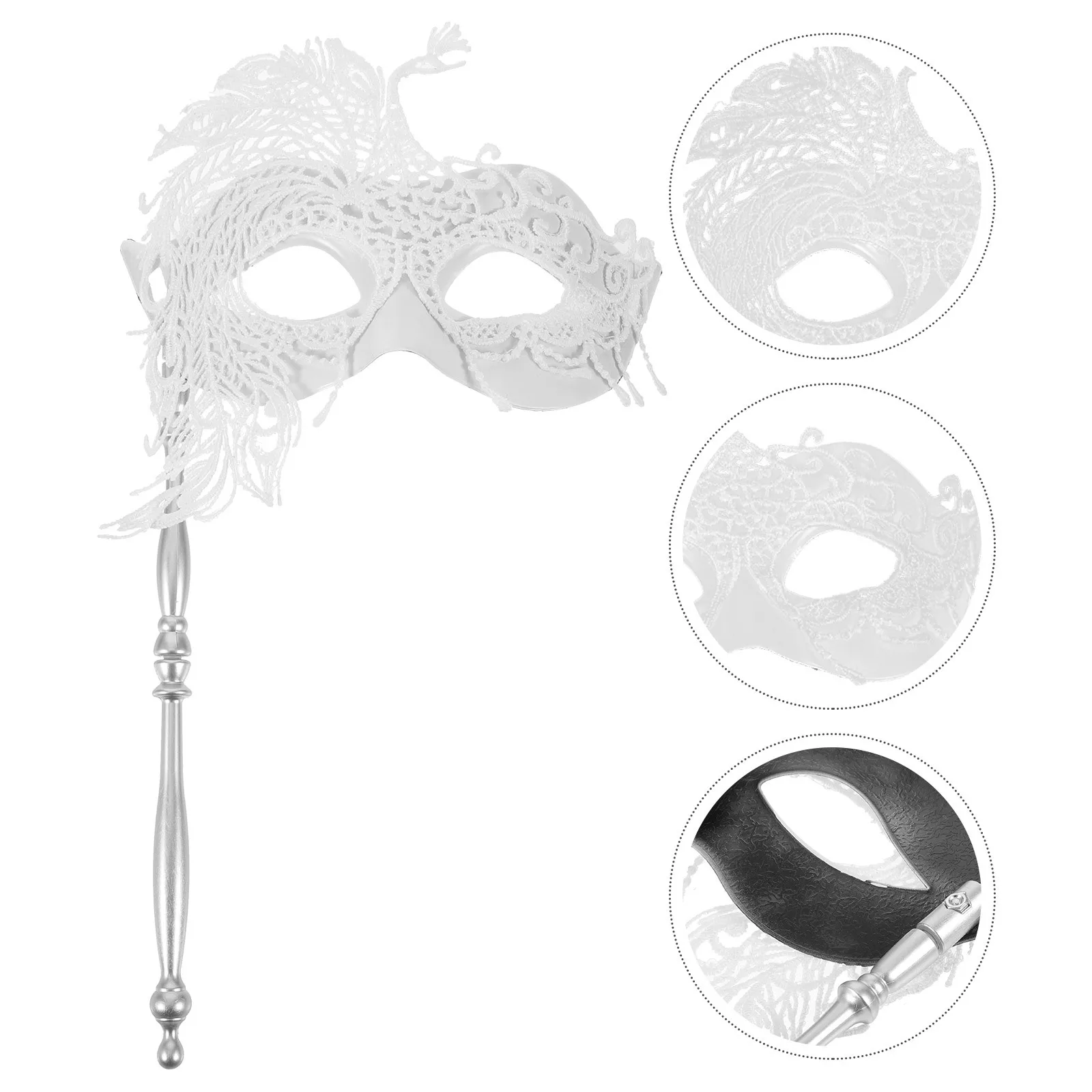 

Fancy Dress Handheld Mask for Women Masquerade Party Prop Lace Design Comfortable Lightweight for Carnival Cosplay Birthday