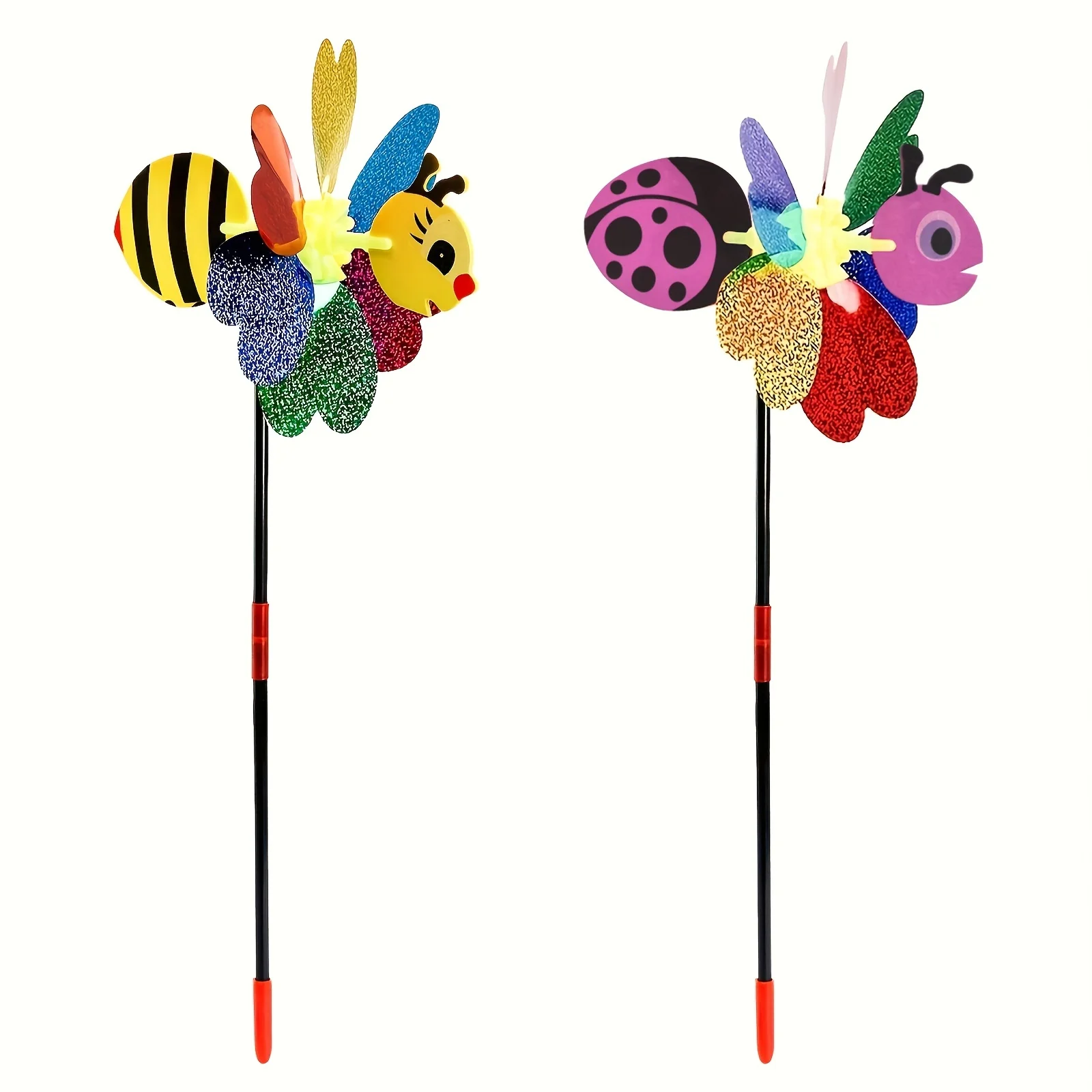 1pc/2pcs-Cartoon 3D Sequins Colorful Windmill Insect Bee Windmill Home Courtyard Decoration