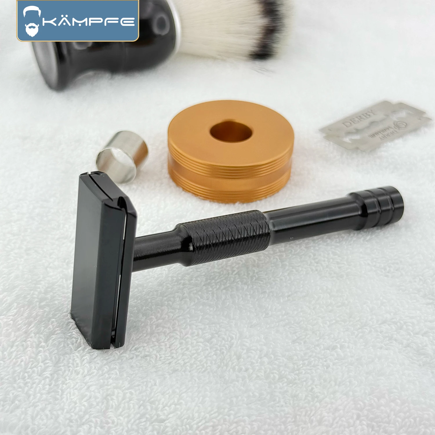 KAMPFE CNC Ukiran Aluminium Aloi Dua Sisi Ringan Manual Keselamatan Alat Cukur Pria Hadiah Alat Potong Rambut Wanita Penggaruk