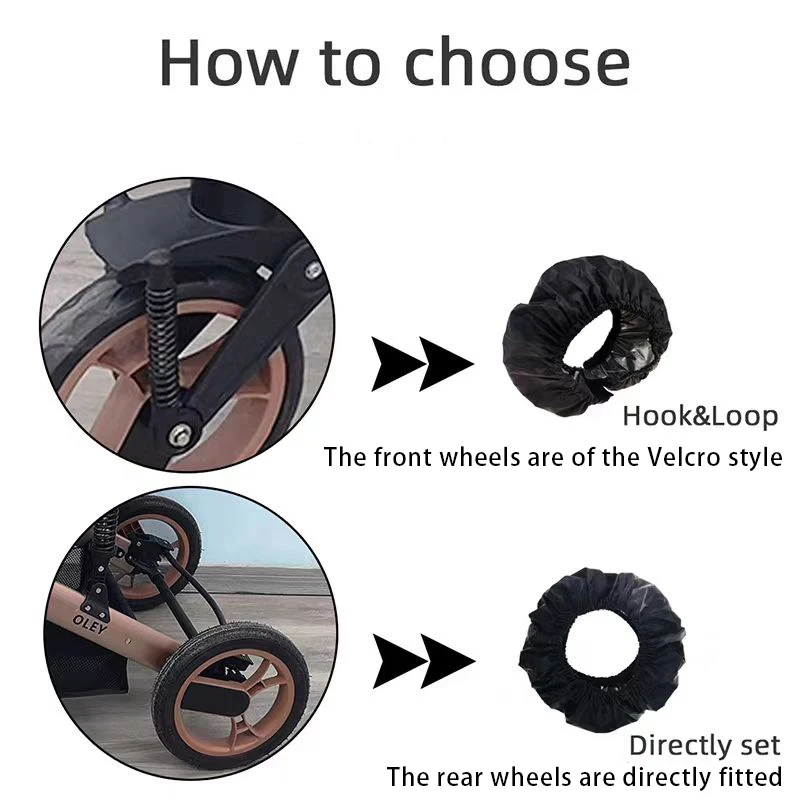 Waterproof And Dustproof Shopping Cart Wheel Covers - Easy to Install Anti-Dirty Baby Wandering Device Tire Protection Covers