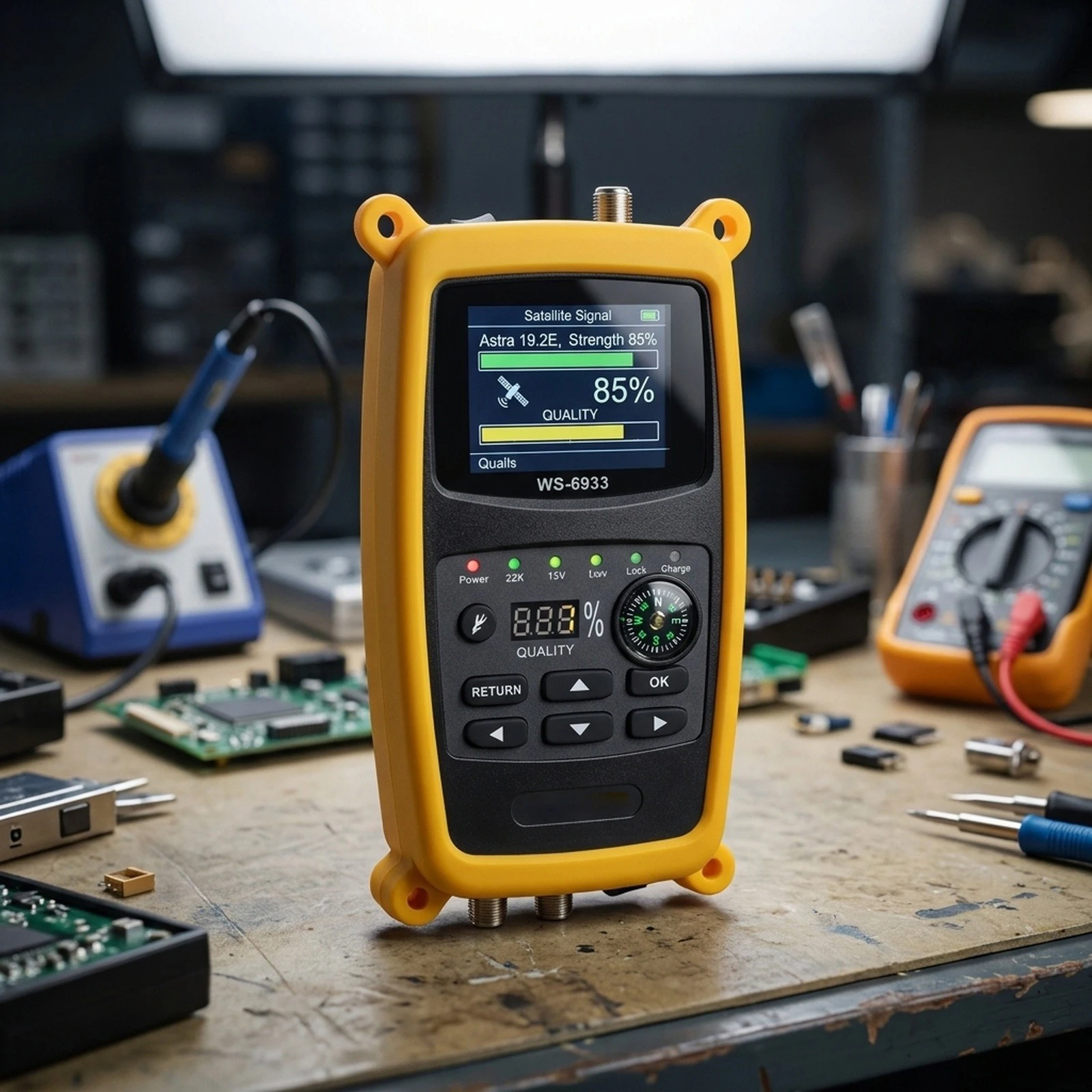 WS6933 Digital For Satellite Finder Meter DVB-S2 FTA Signal Strength Tester With 2.1 Inch LCD For TV Installation Tool
