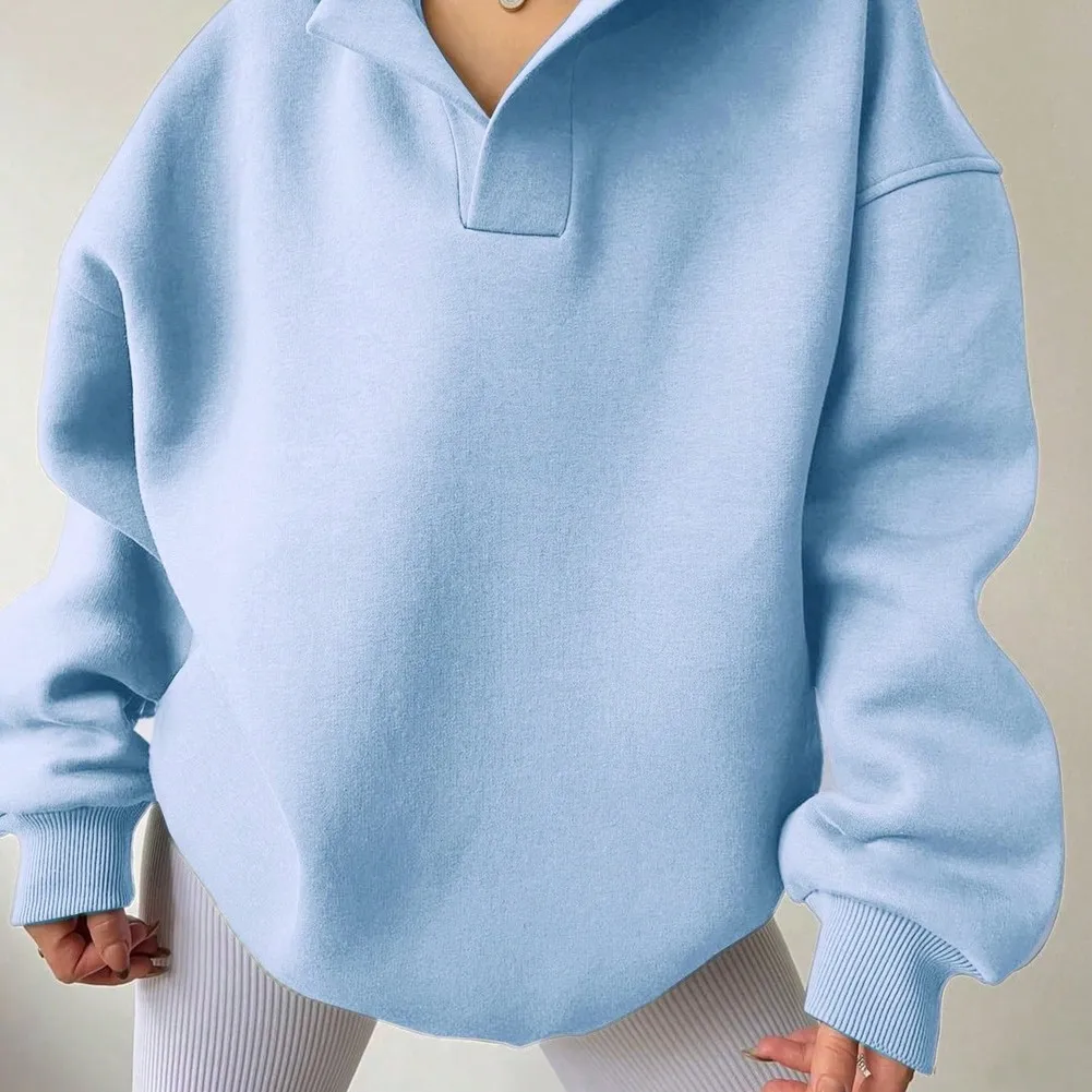 เสื้อฮู้ดแขนยาวสีพื้นสำหรับผู้หญิงรุ่นใหม่ปี 2025