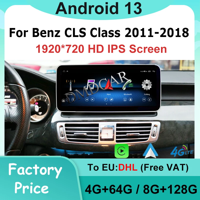 

12.5" 8+128G 10.25" Android13 MTK7862 For Mercedes Benz CLS Class W218 2011-2017 Video Player GPS Navigation Multimedia Carplay