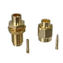 10Pcs SMA Male plug & Female Jack Bulkhead solder semi-rigid RG402 0.141
